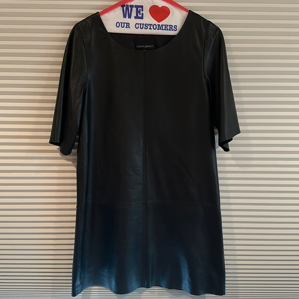 Black Cynthia Rowley pleather dress